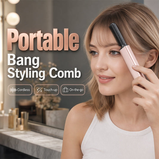 ⚡50K+ SOLD! 👩Shape hair in 3 seconds! Create gorgeous hairstyles anytime anywhere. 💁Portable Wireless Mini Bang Styling Comb